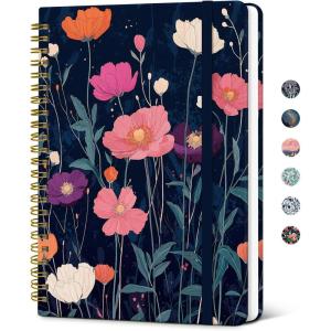 image:imageTaja Lined Spiral Journal Notebook for Women Pretty College Ruled Notebook for Work amp Note Taking A5 Hardcover Journal for Writing Cute Aesthetic 140 Pages ButterflyDStarlit Blooms