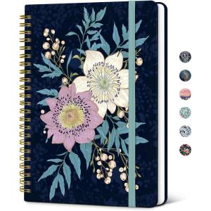 image:imageTaja Lined Spiral Journal Notebook for Women Pretty College Ruled Notebook for Work amp Note Taking A5 Hardcover Journal for Writing Cute Aesthetic 140 Pages ButterflyNEvening Bouquet