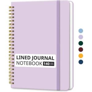 image:imageTaja Lined Spiral Journal Notebook for Women amp Men 140 Pages College Ruled Hardcover Notebook for Work amp Note Taking Journals for Writing A557 x 79  GreenEPurple