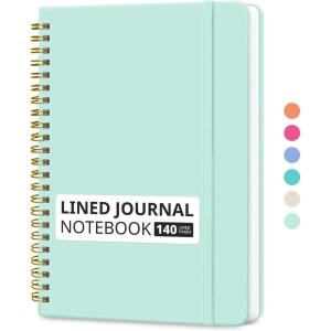 image:imageTaja Lined Spiral Journal Notebook for Women amp Men 140 Pages College Ruled Hardcover Notebook for Work amp Note Taking Journals for Writing A557 x 79  GreenJSage Green