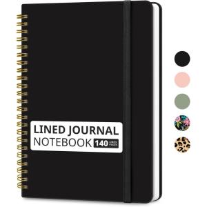 image:imageTaja Lined Spiral Journal Notebook for Women amp Men 140 Pages College Ruled Hardcover Notebook for Work amp Note Taking Journals for Writing A557 x 79  GreenCBlack