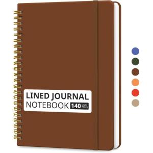 image:imageTaja Lined Spiral Journal Notebook for Women amp Men 140 Pages College Ruled Hardcover Notebook for Work amp Note Taking Journals for Writing A557 x 79  GreenGRust Brown