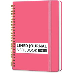image:imageTaja Lined Spiral Journal Notebook for Women amp Men 140 Pages College Ruled Hardcover Notebook for Work amp Note Taking Journals for Writing A557 x 79  GreenLPeach Pink