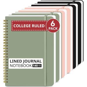 image:imageTaja Lined Spiral Journal Notebook for Women amp Men 140 Pages College Ruled Hardcover Notebook for Work amp Note Taking Journals for Writing A557 x 79  GreenZMulti