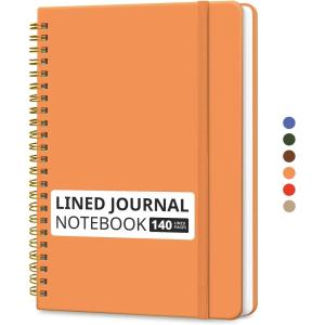 image:imageTaja Lined Spiral Journal Notebook for Women amp Men 140 Pages College Ruled Hardcover Notebook for Work amp Note Taking Journals for Writing A557 x 79  GreenPBright Orange