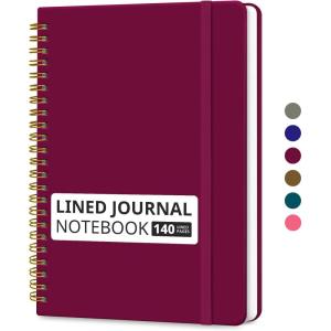 image:imageTaja Lined Spiral Journal Notebook for Women amp Men 140 Pages College Ruled Hardcover Notebook for Work amp Note Taking Journals for Writing A557 x 79  GreenICrabberry Red