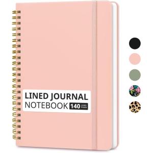 image:imageTaja Lined Spiral Journal Notebook for Women amp Men 140 Pages College Ruled Hardcover Notebook for Work amp Note Taking Journals for Writing A557 x 79  GreenBPink
