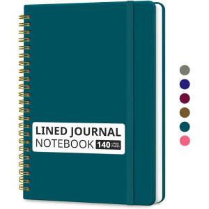 image:imageTaja Lined Spiral Journal Notebook for Women amp Men 140 Pages College Ruled Hardcover Notebook for Work amp Note Taking Journals for Writing A557 x 79  GreenZPine Emerald