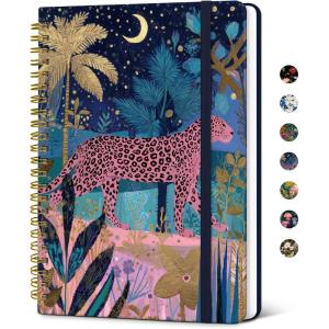 image:imageTaja Lined Spiral Notebook Journal for Women A558  83 Cute Hardcover Notebook for Work School amp Note Taking Pretty College Ruled Journal for Writing 140 Pages JellyfishPMidnight Jungle