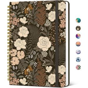 image:imageTaja Lined Spiral Notebook Journal for Women A558  83 Cute Hardcover Notebook for Work School amp Note Taking Pretty College Ruled Journal for Writing 140 Pages JellyfishDWild Rose