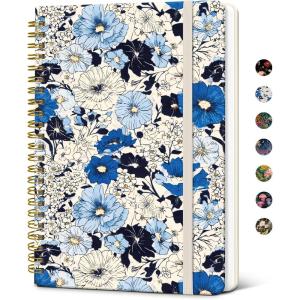 image:imageTaja Lined Spiral Notebook Journal for Women A558  83 Cute Hardcover Notebook for Work School amp Note Taking Pretty College Ruled Journal for Writing 140 Pages JellyfishNAzure Garden