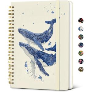 image:imageTaja Lined Spiral Notebook Journal for Women A558  83 Cute Hardcover Notebook for Work School amp Note Taking Pretty College Ruled Journal for Writing 140 Pages JellyfishZOcean Whales