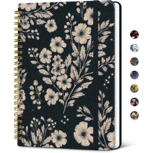 image:imageTaja Lined Spiral Notebook Journal for Women A558  83 Cute Hardcover Notebook for Work School amp Note Taking Pretty College Ruled Journal for Writing 140 Pages JellyfishVCream Petals