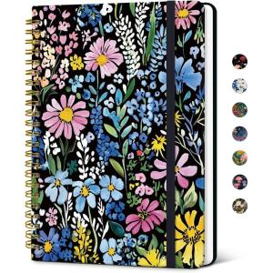 image:imageTaja Lined Spiral Notebook Journal for Women A558  83 Cute Hardcover Notebook for Work School amp Note Taking Pretty College Ruled Journal for Writing 140 Pages JellyfishUPainted Garden