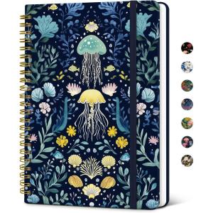 image:imageTaja Lined Spiral Notebook Journal for Women A558  83 Cute Hardcover Notebook for Work School amp Note Taking Pretty College Ruled Journal for Writing 140 Pages JellyfishYJellyfish Drift