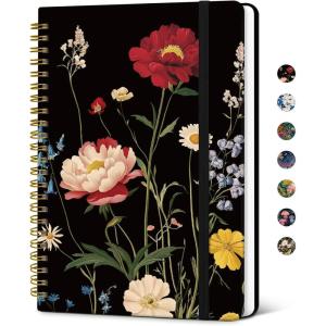 image:imageTaja Lined Spiral Notebook Journal for Women A558  83 Cute Hardcover Notebook for Work School amp Note Taking Pretty College Ruled Journal for Writing 140 Pages JellyfishEPeony Bloom