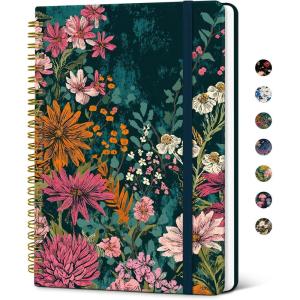 image:imageTaja Lined Spiral Notebook Journal for Women A558  83 Cute Hardcover Notebook for Work School amp Note Taking Pretty College Ruled Journal for Writing 140 Pages JellyfishOWildflower Reverie