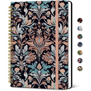 image:imageTaja Lined Spiral Notebook Journal for Women A558  83 Cute Hardcover Notebook for Work School amp Note Taking Pretty College Ruled Journal for Writing 140 Pages JellyfishJVerdant Leaf