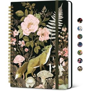 image:imageTaja Lined Spiral Notebook Journal for Women A558  83 Cute Hardcover Notebook for Work School amp Note Taking Pretty College Ruled Journal for Writing 140 Pages JellyfishQWildwood Fox