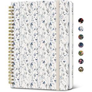 image:imageTaja Lined Spiral Notebook Journal for Women A558  83 Cute Hardcover Notebook for Work School amp Note Taking Pretty College Ruled Journal for Writing 140 Pages JellyfishKButterfly Grove