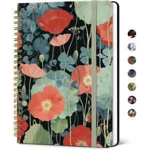 image:imageTaja Lined Spiral Notebook Journal for Women A558  83 Cute Hardcover Notebook for Work School amp Note Taking Pretty College Ruled Journal for Writing 140 Pages JellyfishSPoppy Garden