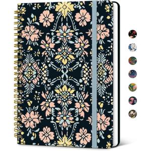 image:imageTaja Lined Spiral Notebook Journal for Women A558  83 Cute Hardcover Notebook for Work School amp Note Taking Pretty College Ruled Journal for Writing 140 Pages JellyfishZOrnate Bloom