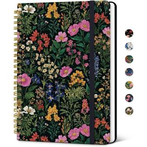 image:imageTaja Lined Spiral Notebook Journal for Women A558  83 Cute Hardcover Notebook for Work School amp Note Taking Pretty College Ruled Journal for Writing 140 Pages JellyfishHAbundant Floral