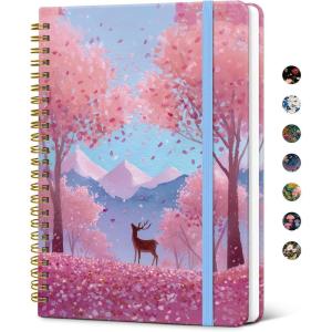 image:imageTaja Lined Spiral Notebook Journal for Women A558  83 Cute Hardcover Notebook for Work School amp Note Taking Pretty College Ruled Journal for Writing 140 Pages JellyfishZBlossom Valley