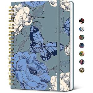 image:imageTaja Lined Spiral Notebook Journal for Women A558  83 Cute Hardcover Notebook for Work School amp Note Taking Pretty College Ruled Journal for Writing 140 Pages JellyfishXFlutter Garden