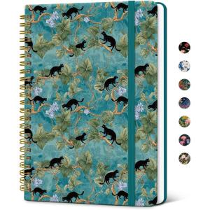 image:imageTaja Lined Spiral Notebook Journal for Women A558  83 Cute Hardcover Notebook for Work School amp Note Taking Pretty College Ruled Journal for Writing 140 Pages JellyfishWCats in Vine