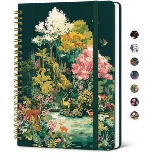 image:imageTaja Lined Spiral Notebook Journal for Women A558  83 Cute Hardcover Notebook for Work School amp Note Taking Pretty College Ruled Journal for Writing 140 Pages JellyfishLEnchanted Forest