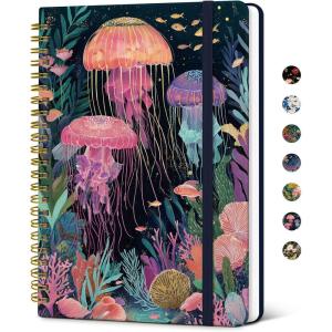 image:imageTaja Lined Spiral Notebook Journal for Women A558  83 Cute Hardcover Notebook for Work School amp Note Taking Pretty College Ruled Journal for Writing 140 Pages JellyfishFJellyfish