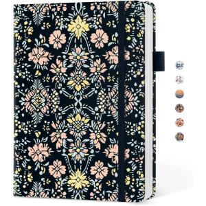 image:imageTaja Pretty Lined Journal for Women Aesthetic Cute Hardcover Leather Journal for Writing A5 College Ruled Notebook for Work amp Note Taking Perfect for Office School Home 160 Pages Meadow FlowersWOrnate Bloom