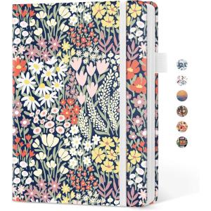 image:imageTaja Pretty Lined Journal for Women Aesthetic Cute Hardcover Leather Journal for Writing A5 College Ruled Notebook for Work amp Note Taking Perfect for Office School Home 160 Pages Meadow FlowersDPetite Blooms