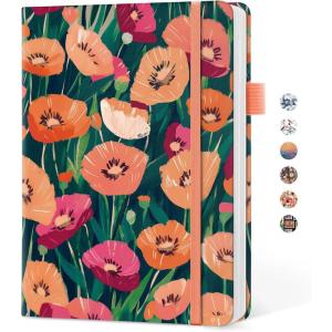 image:imageTaja Pretty Lined Journal for Women Aesthetic Cute Hardcover Leather Journal for Writing A5 College Ruled Notebook for Work amp Note Taking Perfect for Office School Home 160 Pages Meadow FlowersHGolden Blush