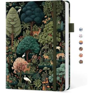 image:imageTaja Pretty Lined Journal for Women Aesthetic Cute Hardcover Leather Journal for Writing A5 College Ruled Notebook for Work amp Note Taking Perfect for Office School Home 160 Pages Meadow FlowersPEnchanted Grove