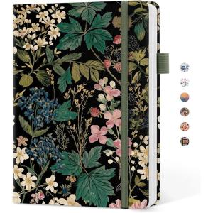 image:imageTaja Pretty Lined Journal for Women Aesthetic Cute Hardcover Leather Journal for Writing A5 College Ruled Notebook for Work amp Note Taking Perfect for Office School Home 160 Pages Meadow FlowersOForest Botanica