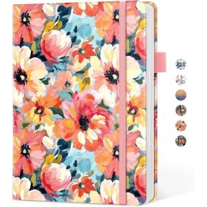 image:imageTaja Pretty Lined Journal for Women Aesthetic Cute Hardcover Leather Journal for Writing A5 College Ruled Notebook for Work amp Note Taking Perfect for Office School Home 160 Pages Meadow FlowersBPastel Garden