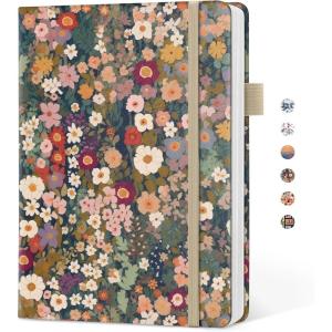image:imageTaja Pretty Lined Journal for Women Aesthetic Cute Hardcover Leather Journal for Writing A5 College Ruled Notebook for Work amp Note Taking Perfect for Office School Home 160 Pages Meadow FlowersAGarden