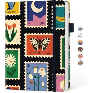 image:imageTaja Pretty Lined Journal for Women Aesthetic Cute Hardcover Leather Journal for Writing A5 College Ruled Notebook for Work amp Note Taking Perfect for Office School Home 160 Pages Meadow FlowersXStamp