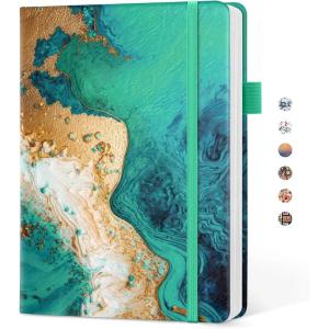 image:imageTaja Pretty Lined Journal for Women Aesthetic Cute Hardcover Leather Journal for Writing A5 College Ruled Notebook for Work amp Note Taking Perfect for Office School Home 160 Pages Meadow FlowersREmerald Shores
