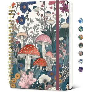 image:imageTaja Spiral Journal Notebook for Women Pretty Hardcover Lined Notebook for Work amp Note Taking Aesthetic Cute Journal for Writing 140 Pages 58x83 Petal ArrayOVivid Mushroom