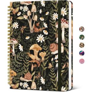 image:imageTaja Spiral Journal Notebook for Women Pretty Hardcover Lined Notebook for Work amp Note Taking Aesthetic Cute Journal for Writing 140 Pages 58x83 Petal ArrayIMushroom