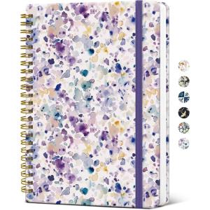 image:imageTaja Spiral Journal Notebook for Women Pretty Hardcover Lined Notebook for Work amp Note Taking Aesthetic Cute Journal for Writing 140 Pages 58x83 Petal ArrayKPurple Blocks