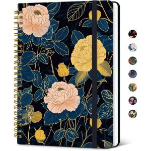image:imageTaja Spiral Journal Notebook for Women Pretty Hardcover Lined Notebook for Work amp Note Taking Aesthetic Cute Journal for Writing 140 Pages 58x83 Petal ArrayTLuxe Peony