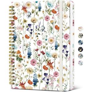 image:imageTaja Spiral Journal Notebook for Women Pretty Hardcover Lined Notebook for Work amp Note Taking Aesthetic Cute Journal for Writing 140 Pages 58x83 Petal ArrayAFloral