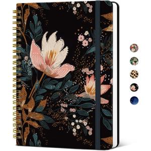 image:imageTaja Spiral Journal Notebook for Women Pretty Hardcover Lined Notebook for Work amp Note Taking Aesthetic Cute Journal for Writing 140 Pages 58x83 Petal ArrayCVintage Petals