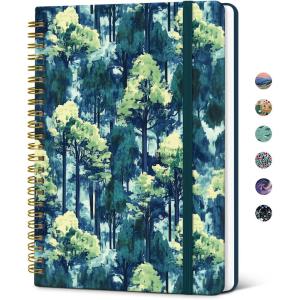 image:imageTaja Spiral Lined Journal for Women Notebook for Work with Pretty Cover 140 College Ruled Pages Hardcover Notebook for Journaling Note Taking Bible Study Color SplashVEvergreen Dreams