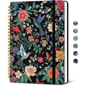 image:imageTaja Spiral Lined Journal for Women Notebook for Work with Pretty Cover 140 College Ruled Pages Hardcover Notebook for Journaling Note Taking Bible Study Color SplashCHummingbird