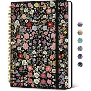 image:imageTaja Spiral Lined Journal for Women Notebook for Work with Pretty Cover 140 College Ruled Pages Hardcover Notebook for Journaling Note Taking Bible Study Color SplashFStarlit Garden